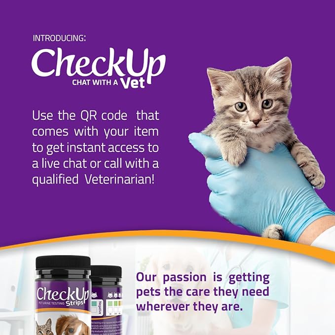 CheckUp Testing Strips x 50 (Protein Urine Test Strips for Cats & Dogs)