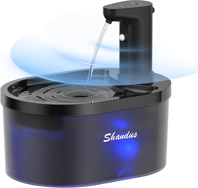 Wireless Cat Water Fountain, 5000mAh Battery Operated Cat Fountain, 101oz/3L Cordless Pet Drinking Fountain with Motion Sensor for Cats Indoor Outdoor Ultra Quiet BPA-Free