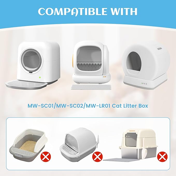 60 Count Self-Cleaning Cat Litter Box Liners Bag Compatible with Meowant MW-SC01/MW-SC02/MW-LR01, Heavy Duty Thick Drawstring Replacement Cat Litter Bags Self Cleaning Litter Box Bags 18 * 12"