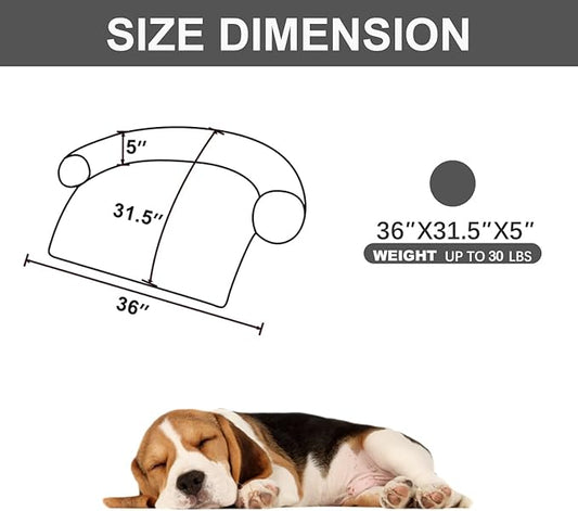 Calming Dogs/Cats Bed Mats, Dog Pad Washable Removable Couch Cover, Plush Long Fur Mat for Pets, Waterproof Lining, Perfect for Small, Medium and Large Dogs and Cats (Dark Gray, 36"x31")