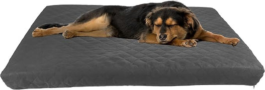 PETMAKER Waterproof Dog Bed - 2-Layer Memory Foam Pet Pad with Removable Machine Washable Cover - 44x35 Crate Mat for Dogs or Puppies (Gray)