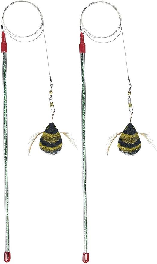 Go Cat Cat Catcher Da Bee Cat Toy, Handmade in the USA (1 Bee) (2-Pack)