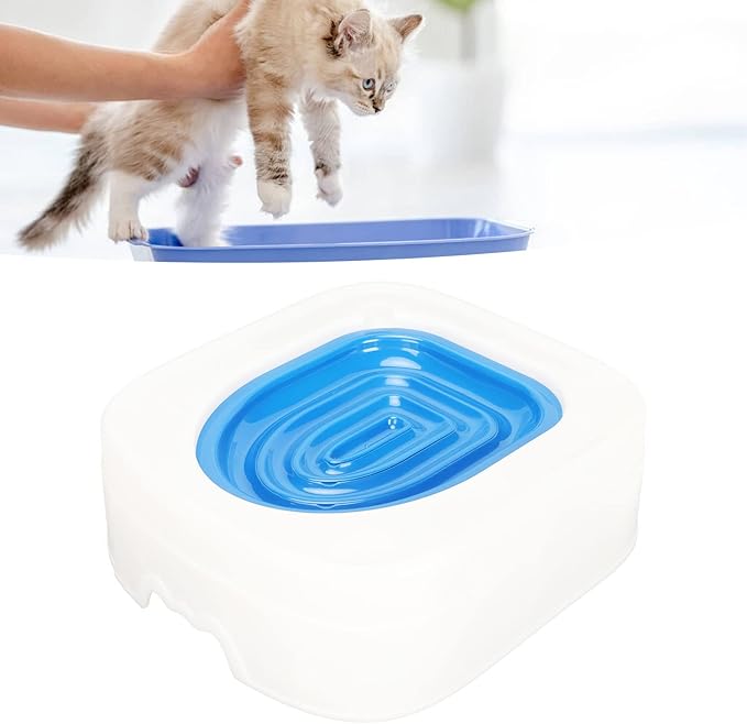 Luqeeg Cat Training Kit System - Professional Reusable Cat Toilet Trainer, Urinal Seat with Extra Blue Tray, Recess Design Facilitates Tray Removal