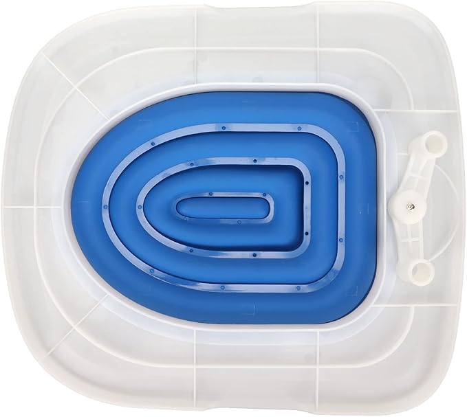 Cat Toilet Trainer Kit, KIMISS Cat Toilet Training Kit Universal Reusable Environmentally Friendly Cat Toilet Trainer for Pet Cleaning Cat Training Toilet (White Tray, 1 Blue Inner Support)