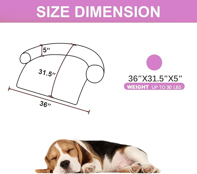 Tinaco Luxurious Calming Dogs/Cats Bed Mats, Dog Pad Washable Removable Couch Cover, Plush Long Fur Mat for Pets, Waterproof Lining, Perfect for Small, Medium and Large Dogs and Cats (Pink, 36"x31")