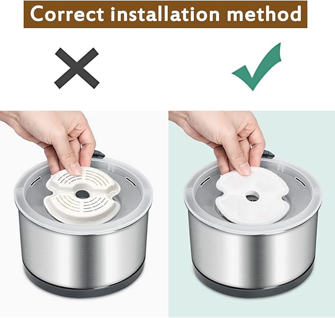 Cat Water Fountain Filter, Multiple Filtration Pet Water Fountain Replacement Filter,8 or 12 Packs of Cotton Activated Carbon Cat Fountain Filter(Filter 8 Pack)