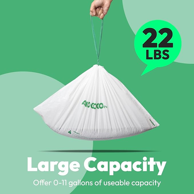 Waste Bags, Compatible with Litter Robot 4 & 3, Liners for Automatic Cat Litter Box Self Cleaning, 9-11 Gallon Capacity, Replacement Bags Liners with Drawstring 40 Pack, 25.8" x 21.5"