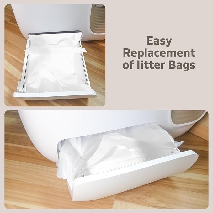 150 Pack Cat Litter Bags for PetSnowy Snow+ Cat Litter Box, Heavy Duty Tear and Leak Resistant Litters Bag, Self-Sealing Waste Drawer Liner Bags for PetSnowy (150)
