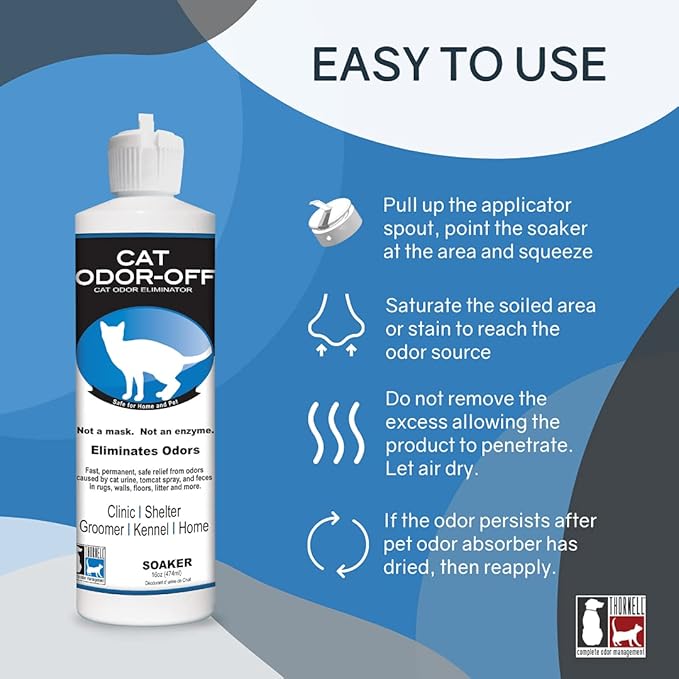 Thornell Cat Odor-Off Concentrate Pet Smell Odor Eliminator Bundle – Cat Odor Eliminator Concentrate for Pet Urine Odor, Tomcat Spray for Cat Urine Smell, Feces on Carpet & Litter Boxes