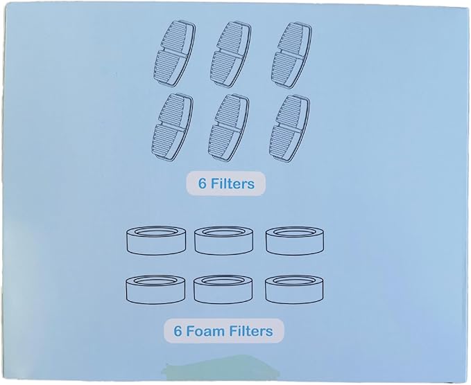 Cat Water Fountain Filters : BEMOONY Pet Water Fountain Replacement Filter - 12 Packs of Cat Fountain Filters (6 Carbon Filters + 6 Sponges) - Multiple Filtration Please Replace it Every 2-3 Weeks