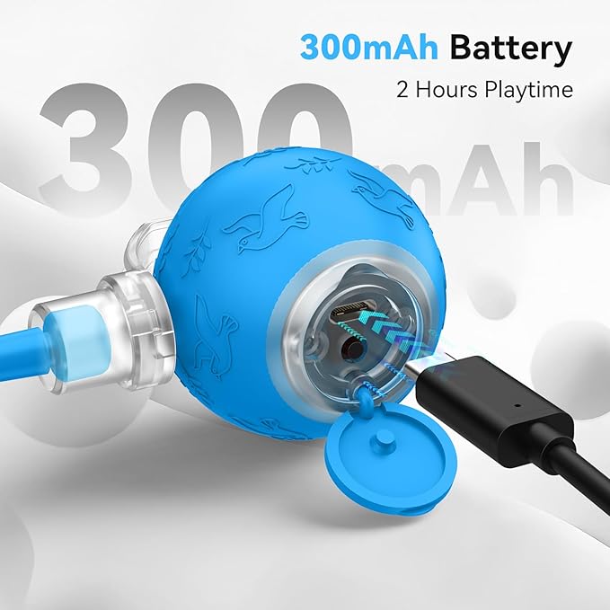 Interactive Cat Toys Ball for Indoor Cats,Automatic Kitten Toys for Bored Indoor Adult Cats,Motion Activated,USB Rechargeable (Blue)