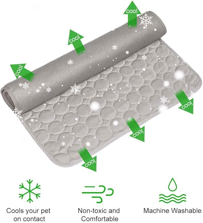 Pet Cooling Pad for Dogs & Cats - Summer Dog & Cat Self-Cooling Mat for Beds, Sofa, Car Seats, Floors
