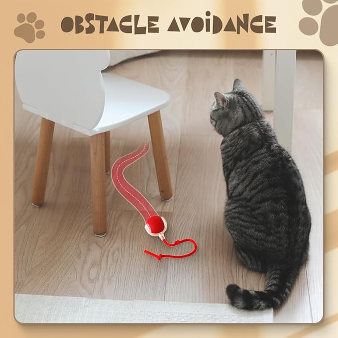 Interactive Cat Toy Balls, Cat Toys for Bored Indoor Adult Cats Peppy Pet Ball for Cats (Red)