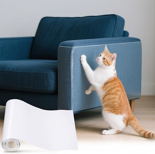 uxcell Anti Scratch Furniture Protector, 1 Roll 118" x 12" Single-Sided Sticky Couch Protector from Cat Claws, Clear Protectors from Cats Scratching for Sofa Corners, Walls, Doors