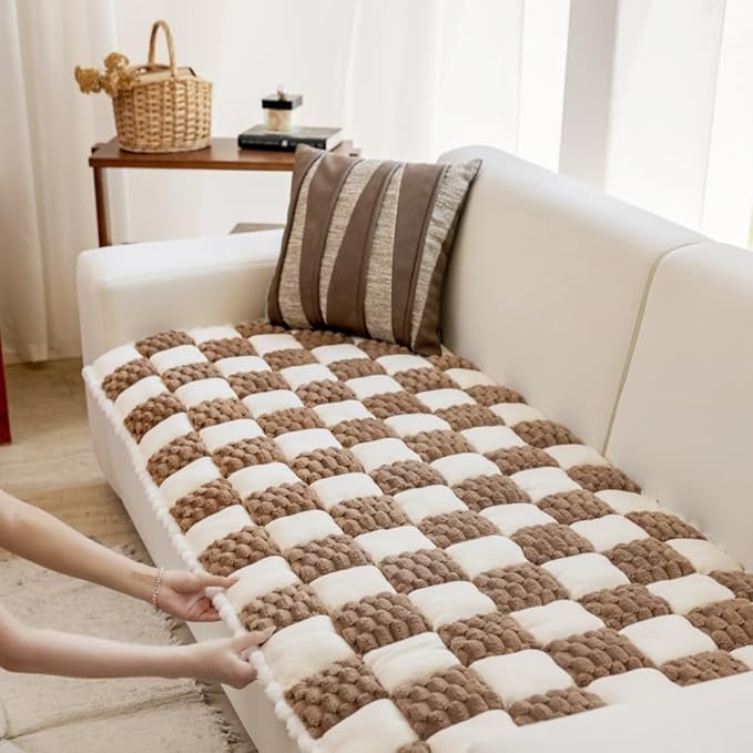 Funny Cat Mat, Washable Pet Bed, Anti-Slip Dog Bed, Pet Friendly Sofa Cover for Large Dogs (Brown, 70x210 cm/28 * 83in)