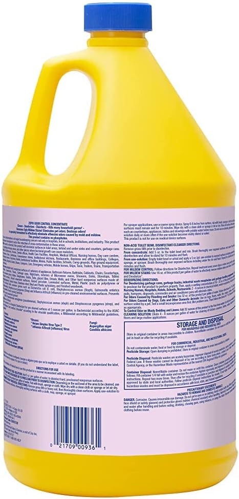 Zep Odor Control Concentrate 128 Ounce ZUOCC128 (1 Bottle), 1 Gallon Concentrate, No Scent