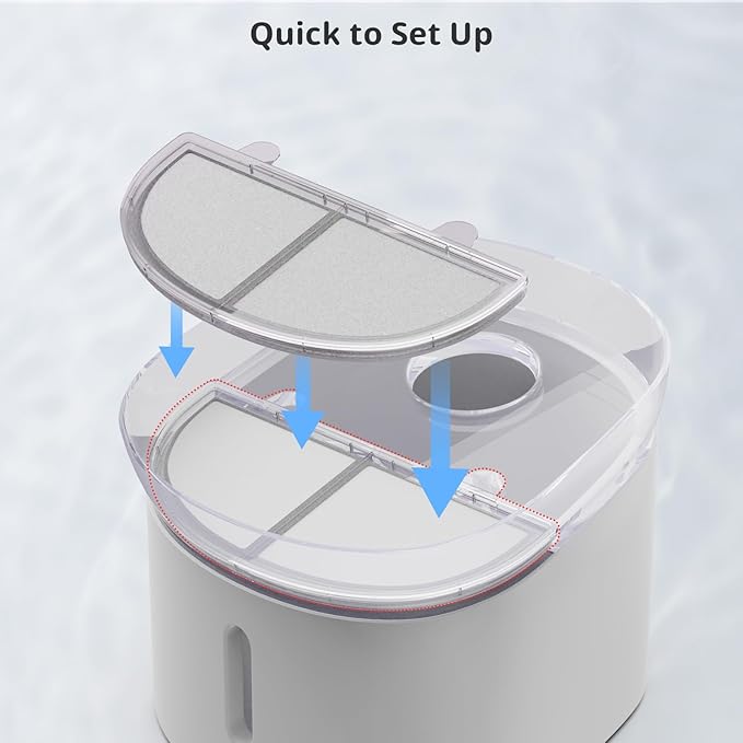 9 Pack Cat Water Fountain Filter, Replacement Filters for WF20/CF20 Wireless Pumps Cat Water Fountain,Triple Filtration System (9 Pcs Sponges)