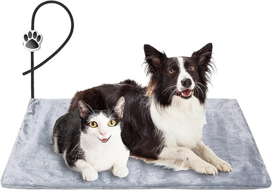 On/Off Switch Electric Pet Heating Pad with Chew Resistant Cord and 2PCS Machine Washable Cover,Indoor Heated Pet Bed Warmer,for Cat Beds and Dog Beds (Large)