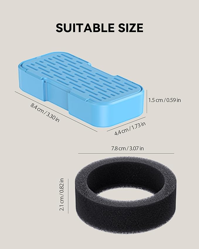 Cat Water Fountain Filters Replacement: 6 Carbon Filters + 6 Sponge Filters - Pet fountain with filter for keeping water fresh and clean, for 2L Cat Fountain H3 GOOSTOO