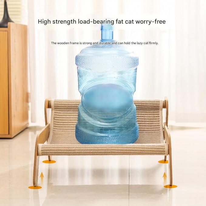 Mellowkin Cat Scratcher Couch, The Claw Lounge for Cats, Durable Wavy Rocker Bed and Lounger, Breathable Pet Hammock Seat, 2-in-1 wear Resistant Scratching Sisal Chair with Replace Pad (B Style)