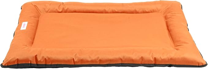 DBD3004B-L Archie 39" x 23" Traditional Oxford Waterproof Indoor/Outdoor Hand-Washable Memory Foam Camping Pet Bed, Tangerine