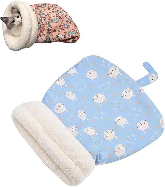 Cat Sleeping Bag,Cat Sleeping Bag for Indoor Cats,Cozy Pet Nest for Cats,Sleeping Bag for Cats,Soft Fluffy Washable Cat Bed Cave,Cat Blankets for Indoor Cats (D)