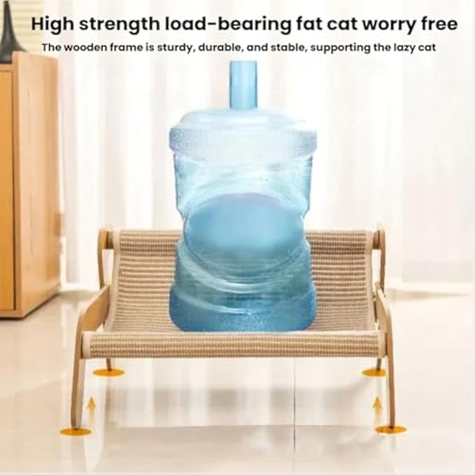 Mellowkin Cat Scratcher Couch, Stylish 2-in-1 Wavy Sisal Lounge Chair and Rocker, Durable Scratching Furniture for Indoor Cats (Cool mat Style)
