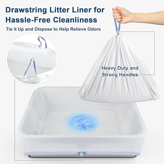 23.6''x16''x12'' Enclosed Stainless Steel Litter Box with Lid, XL Sifting Litter Box for Pine Pellets, High Sides Metal Litter Box System for Big Cats, Anti-Leakage, Easy Cleaning, Less Tracking