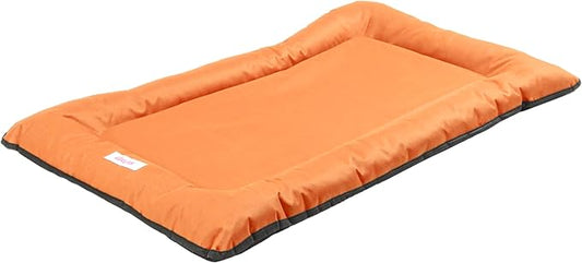 DBD3004B-M Archie 29.5" x 22.5" Traditional Oxford Waterproof Indoor/Outdoor Hand-Washable Memory Foam Camping Pet Bed, Tangerine