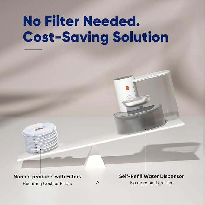 Smart Pet Water Fountain - Stainless Steel Bowl, 2025 Upgraded Automatic Water Dispenser for Cats & Small Dogs, Self-Refill Tipping Wastewater Separation, 3.5L/118.4oz