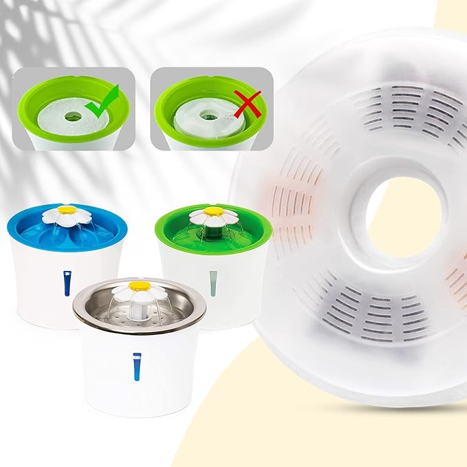 3/6/9 Pack Cat Water Fountain Filters Compatible with Catit Fountains, Petilog Carbon and Ion Exchange Resin Pet Fountain Filter Replacmence (3)