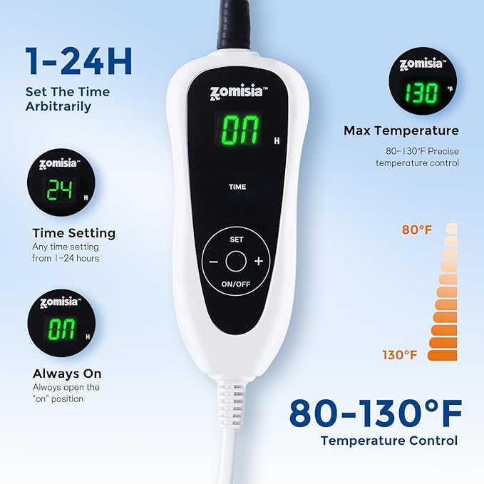 Heated Cat House for Indoor Cats - Cat Warming Bed for Winter with Fluffy Ball Hanging and Adjustable Heating Pad, Foldable Cat Hideaway,16.5x16.5x13 inches, Navy Blue