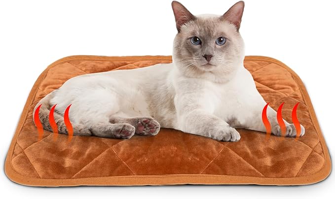NAMOTEK Self-Warming Cat Bed Indoor/Outdoor Super Soft Self Heating Pet Mat Washable Thermal Pad for Cat & Dog 21x16 inch