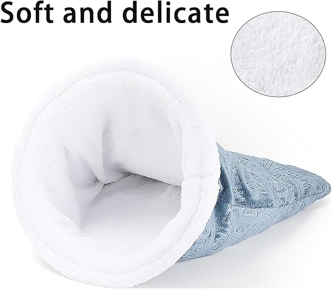 Cat Sleeping Bag for Indoor Cats - Cozy Winter Bed Cave, Warm and Soft Fluffy Washable Blanket (A)