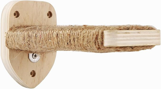 3 Pcs Cat Wall Steps, Cat Shelves and Perches for Wall, Wall-Mounted Cat Climbing Shelf with Hemp Rope Covered, Cat Wall Furniture Steps Set with Scratching Pads for Cats Playing and Climbing (Wood)