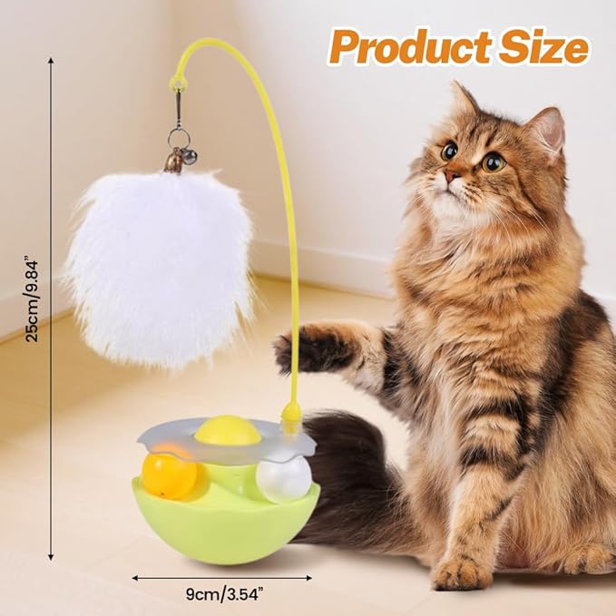 Interactive Cat Feather Toys, 2025 New Catnip Toy, Multifunctional Cat Teaser, Durable Track Ball Pet Toy for Indoor Play, Premium Pet Exercise Toy for Kittens and Adults (Indigo)
