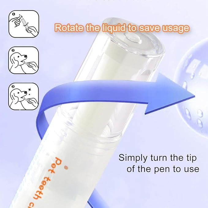 Three Pieces of Dog and cat Tooth Cleaning Pen Oral Repair Gel Toothbrush Tooth Care Gel Pen