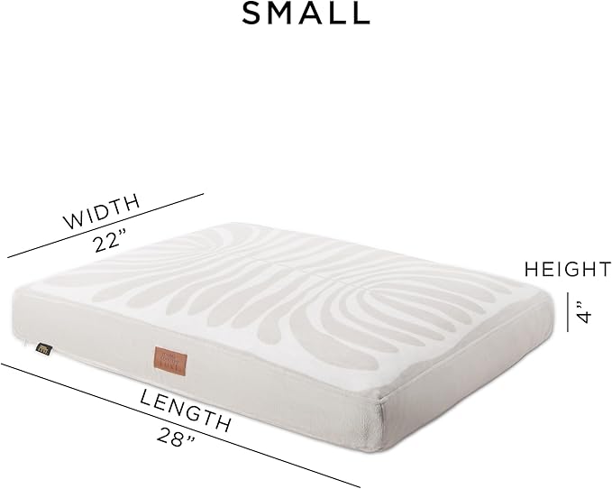 TOWN & COUNTRY LUXE CuddleTown Matisse Everwash® Pillow Pet Bed, Water Repellent Floor Pillow, Machine Washable Cover, Soft & Calming, Taupe, Small 28"x22"x4"