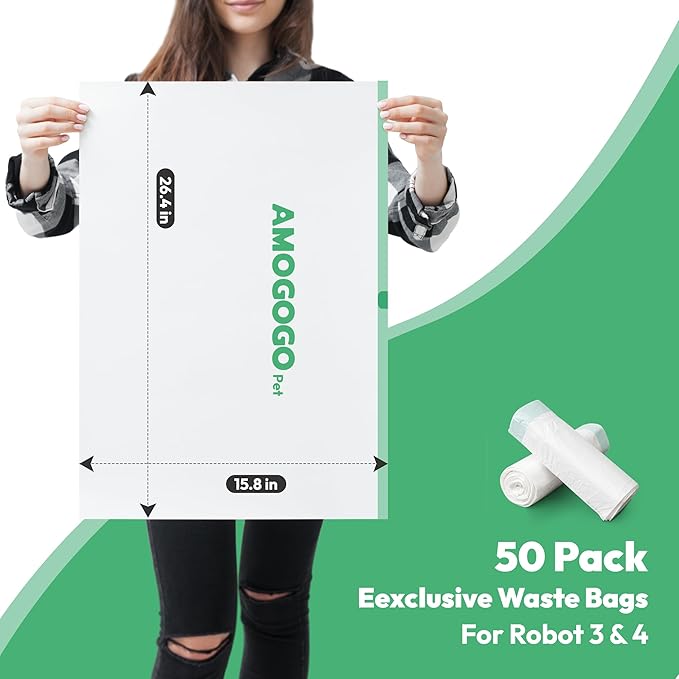 Waste Bags, Compatible with Litter Robot 4 & 3, Liners for Automatic Cat Litter Box Self Cleaning, 9-11 Gallon Capacity, Replacement Bags Liners with Drawstring 40 Pack, 25.8" x 21.5"