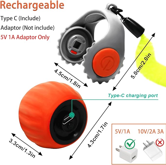 Interactive Cat Ball Speedy Tail 3.0 Pet Toy Rolling Ball, Interactive Toys for Indoor Cats, 360° Smart Automatic Dog Kitten Toy Turbo Tail Electronic Bouncing Balls Extra Tails (Blue&Red)