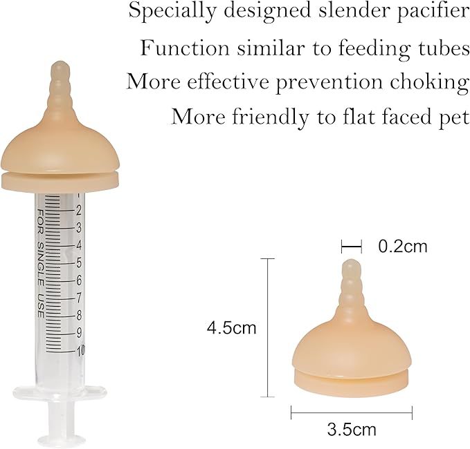 Pet Feeder Bottle, Silicone Feeding Nipple and Syringes for All Breed of Puppies and Other Animals Dongdong pet