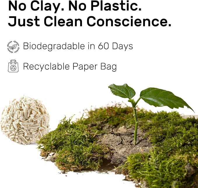 EcoFusion Cat Litter 3 Pack (8lb Each) Tofu & Corn Blend, Zero Powdering, Zero Mess, 99.8% Dust-Free, 98% Odor Control, Fast Clumping, Non-Stick, Includes Bonus Cat Scratcher