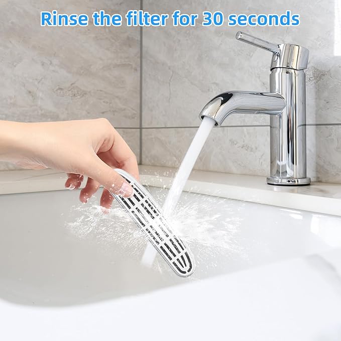 16 Pack Cat Water Fountain Filters-Cat Fountain Replacement Filters for Stainless Steel 108/3.2L Adjustable Water Flow Pet Water Fountain(8 Filters&8 Sponges)