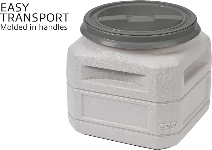 Mighty Tuff Airtight Dog Food Storage Container – 6 Gal, up to 24 lb Capacity – Cat and Dog Food Container with Twist Lid & Handles – BPA-Free, Made in USA