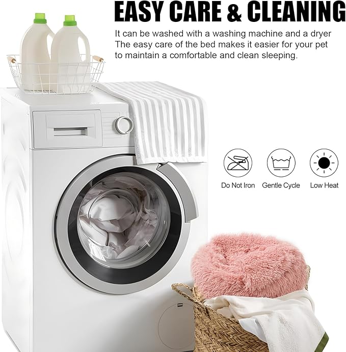 Cat Beds for Indoor Cats,Cat Cave for Puppy and Kitty,Calming Small Dog Bed for Small Dogs with Cover Cave,Cozy Warming Fluffy Washable Anti-Slip Pet Sleeping Bag(20 * 20inch,Leather Pink)