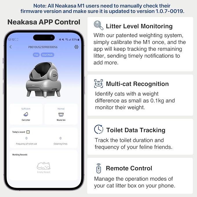 Neakasa M1 Open-Top Self Cleaning Cat Litter Box, Automatic Cat Litter Box with APP Control, Odor-Free Waste Disposal Includes Trash Bags