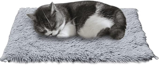 Self Warming Mat, 24''*20'' Non-Skid Thermal Pet Mat, Washable Outdoor Insulation for Cat House, Carrier Cat Bed, Gray