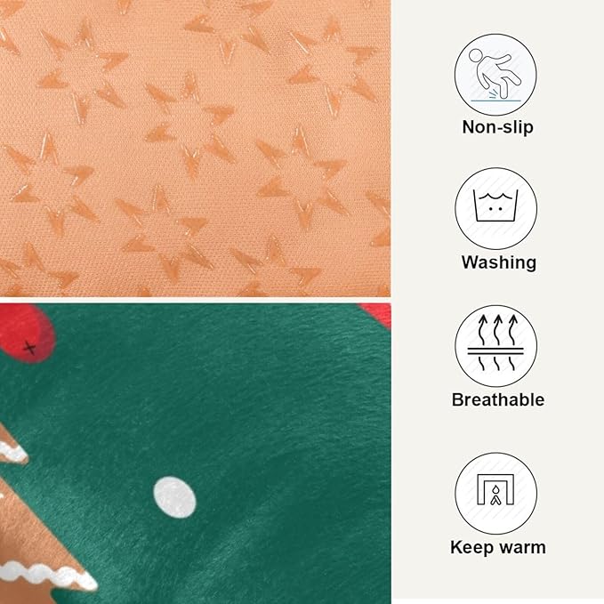 Pet Bed Christmas Snowman Gingerbread Dog Bed Mat Absorbing Non Slip Pad Pet Sleeping Mat for Small, Medium, and Large Dogs Puppy Cat 36 in x 24 in