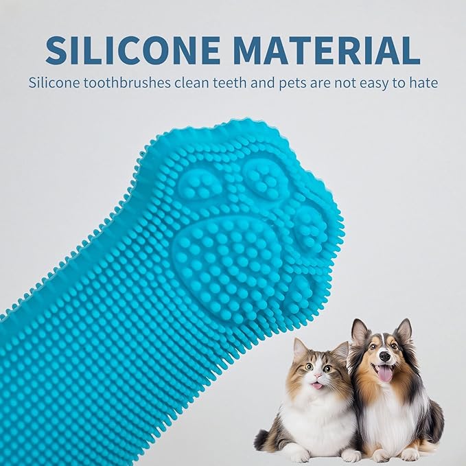 Hera Harmony Finger Toothbrush for Small Dogs, Cats & Puppies, Soft Silicone, 3 Pack