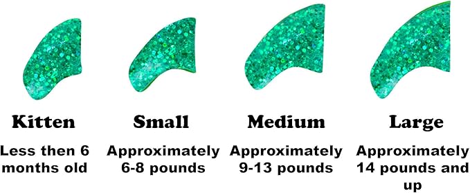 40 Pack Soft Nail Caps for Cat Claws Seafoam Glitter Large